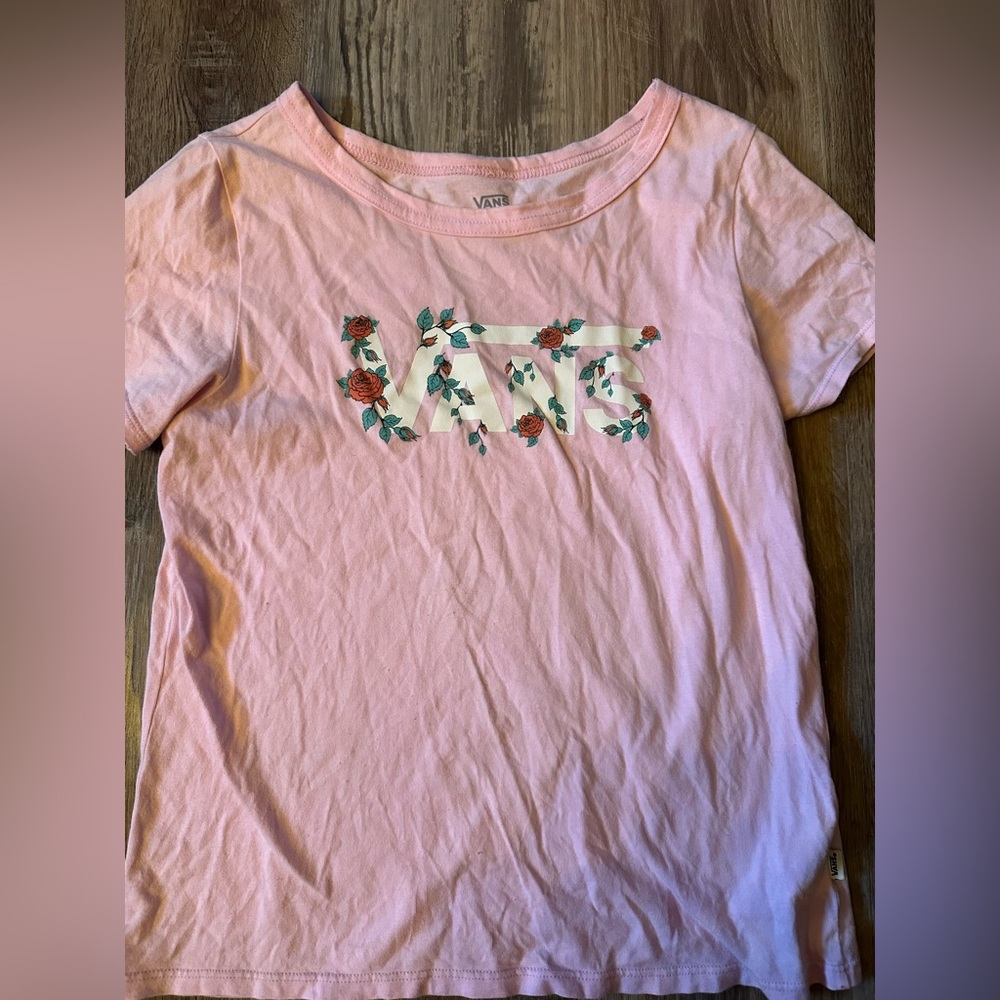 Vans Medium Light Pink Roses T-Shirt